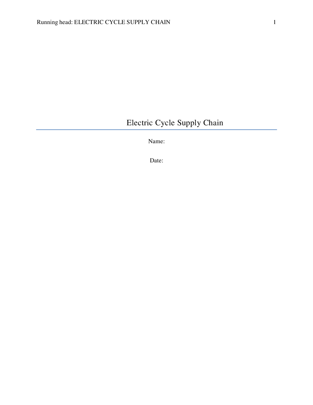 Preview image for Electric Cycle Supply Chain (Assesment Part A)